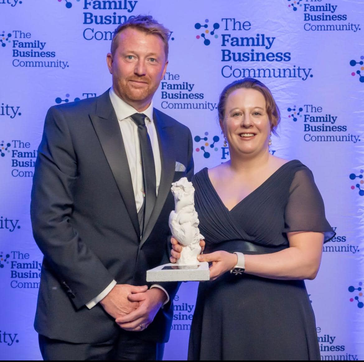 Clifton Homecare's Caroline Cosh receiving the Leadership Excellence Award at The Family Business Community Awards 2024